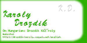 karoly drozdik business card